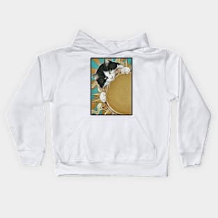 Cats Love The Sunshine - Black Outlined Version Kids Hoodie